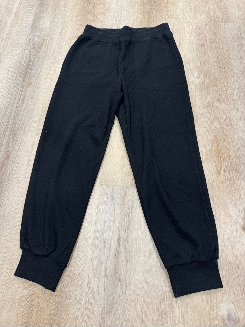 Varley Brushed Rib Slim Cuff Black Pants
